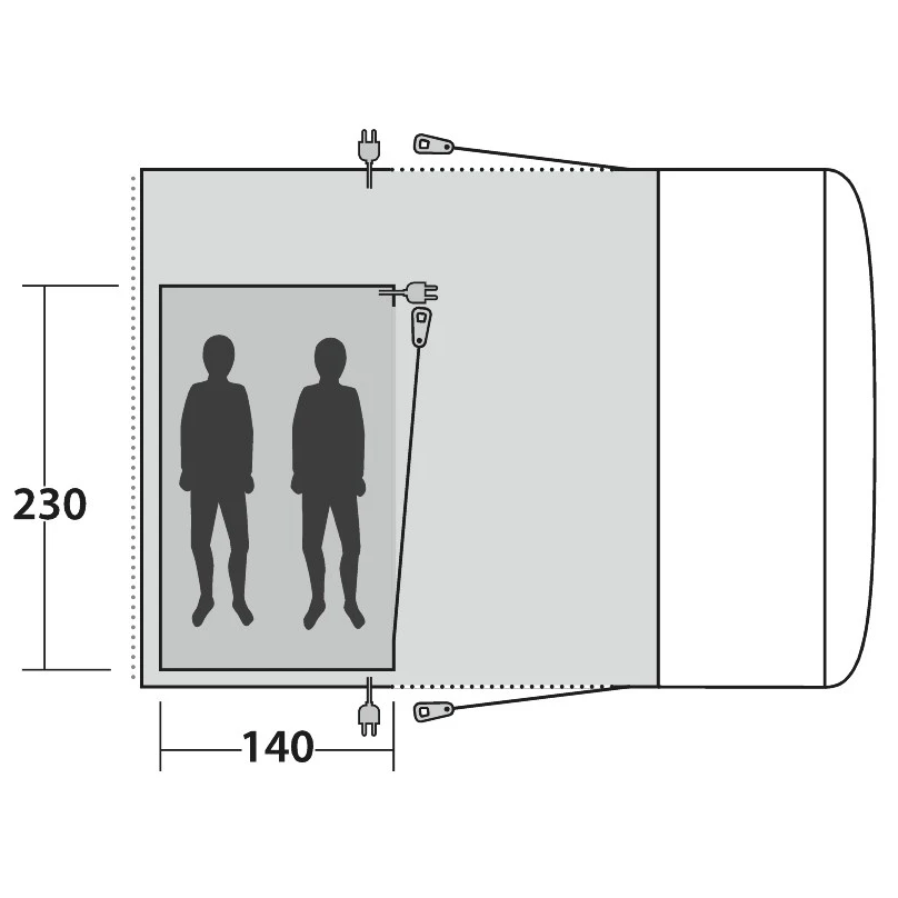 Outwell - Inner Jonesville 290SA/Wolfburg 380A - Tente Intérieure 4 Outwell - Inner Jonesville 290SA/Wolfburg 380A - Tente Intérieure – Image 2